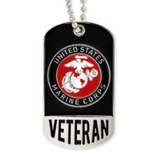 PinMart Officially Licensed U.S.M.C. Veteran Dog Tag - Engravable