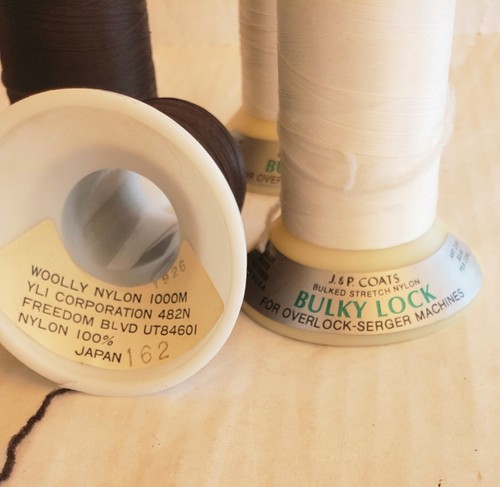 YLI Woolly Nylon Serger Thread Lot of 7 Partial Spools Bulky Lock by Coats USA - Picture 2 of 6