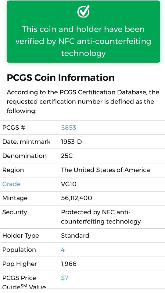 1953-D Washington Quarter-PCGS VG10 - Image 4 of 4
