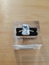 Sterling Silver Ring with Large Emerald-Cut 3...
