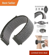 Durable 20mm Grey Nylon Watch Band - Adjustable Sport Loop for All Occasions