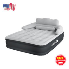 Air Mattress with Headboard, 18 in Inflatable with Built-in Pump, Blow Up Mat...