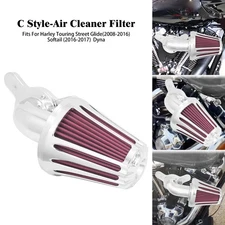 Cone Air Filter Red Intake Chrome For Harley Touring Street Glide FLHXSE 08-2016