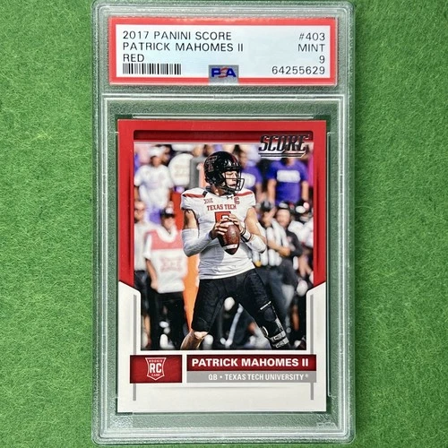 2017 Patrick Mahomes Score Red Parallel Rookie RC #403 PSA 9 Low Pop SP