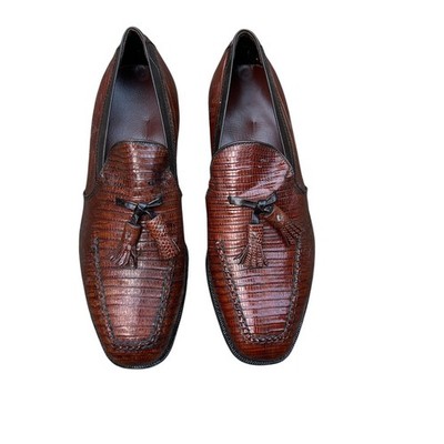 Johnston \u0026 Murphy Aristocraft USA Made Vintage Brown Lizard Slip On Dress  Shoes | eBay