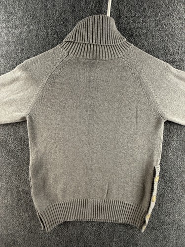 Ralph Lauren Polo Jeans Women Flag Sweater Gray Turtleneck Large Cotton Knit - Picture 15 of 16
