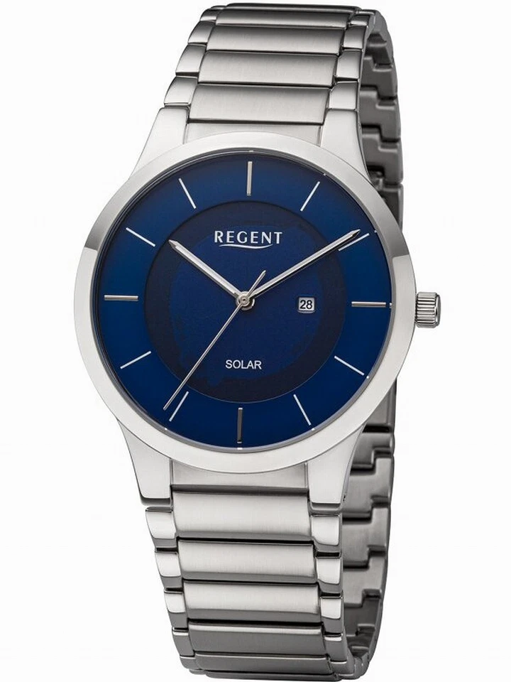Modern elegante Regent BA-724 Edelstahl SOLAR 39 mm Herrenuhr UVP* 158,00 EUR - Bild 2 von 3