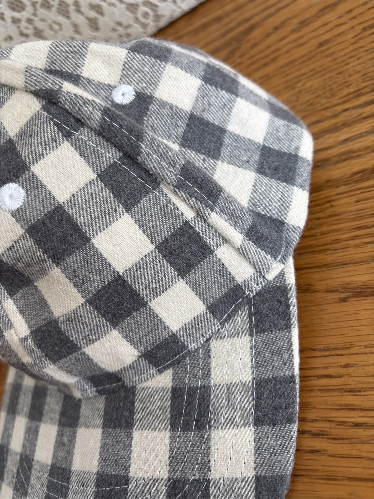 Cocus Pocus Adjustable Gray Plaid Baseball Cap - image 5