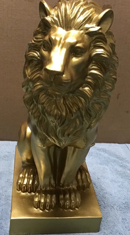 Latex Fiberglass Mold. Make Concrete Or Plaster 13.5 Inches tall Lion