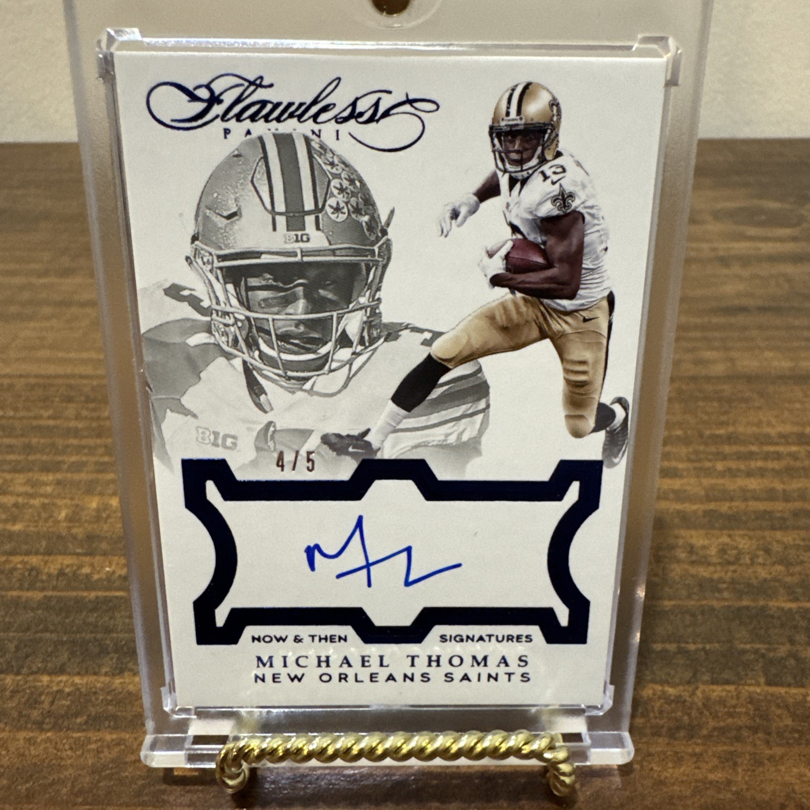 Michael Thomas Panini Flawless Rookie Now and Then Signatures #RNMT Emerald