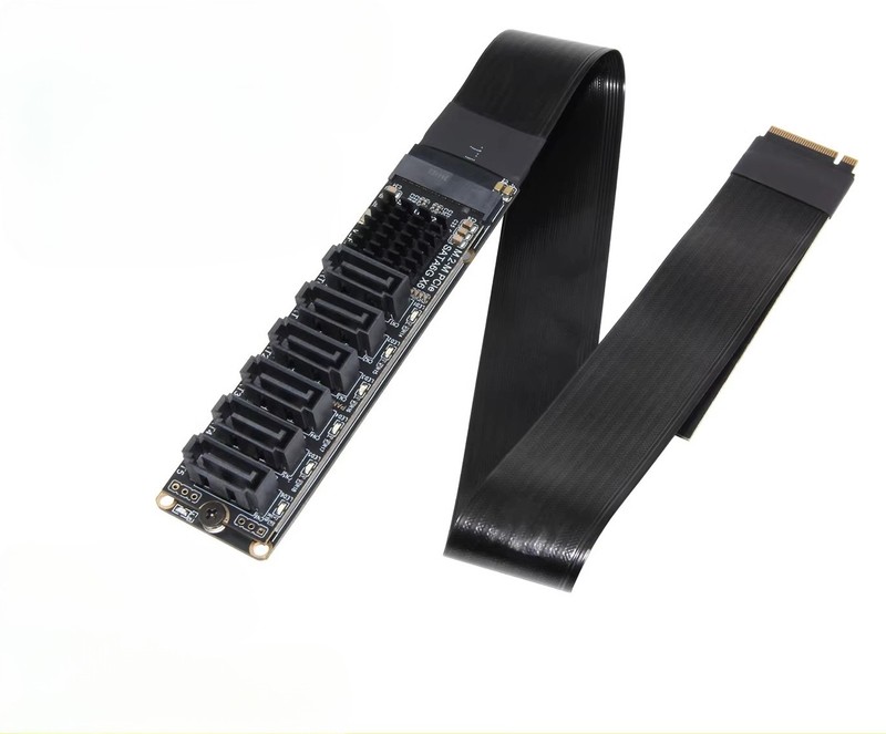 M2 M-EKY NVME to 6-port SATA3.0 expansion cable NAS Synology hard disk ASM1166