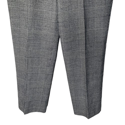 Talbots Pants Womens Size 10 Black Wool Blend Black White Plaid - Picture 9 of 10