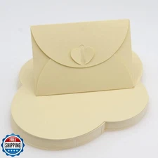 Joyangy 32pcs Heart Clasp Mini Envelopes, Yellow Cute Tiny Envelopes, Cute Pr