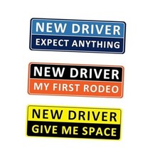 3 PCS New Driver Stickers, Reflective Warning Funny Slogans, 9.84" x 3.34"