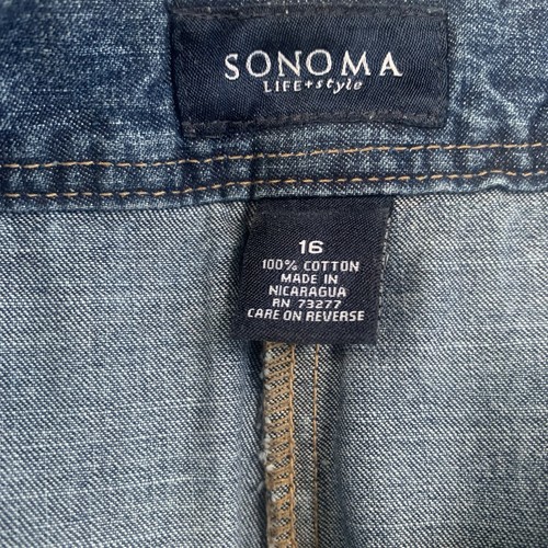 Sonoma Denim Blue Jean Skort 37" Waist 18" Long Women's Size 16 - Picture 2 of 6
