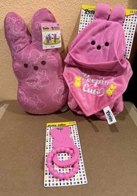 Peeps  Baby Hat, Bib,Booties & teether &hello kitty & friends plush Easter set 