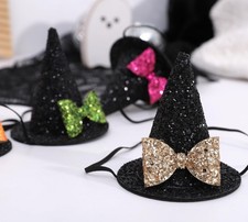 LINLULU Mini Glitter Witch Hat Headband - Halloween Hair Accessory for Women,...