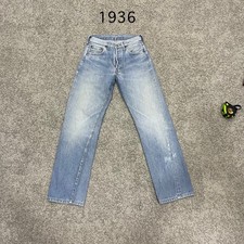 Levi 501 Vintage 80 USA Selvedge Redline actual 27x29.5 Light Blue Distressed