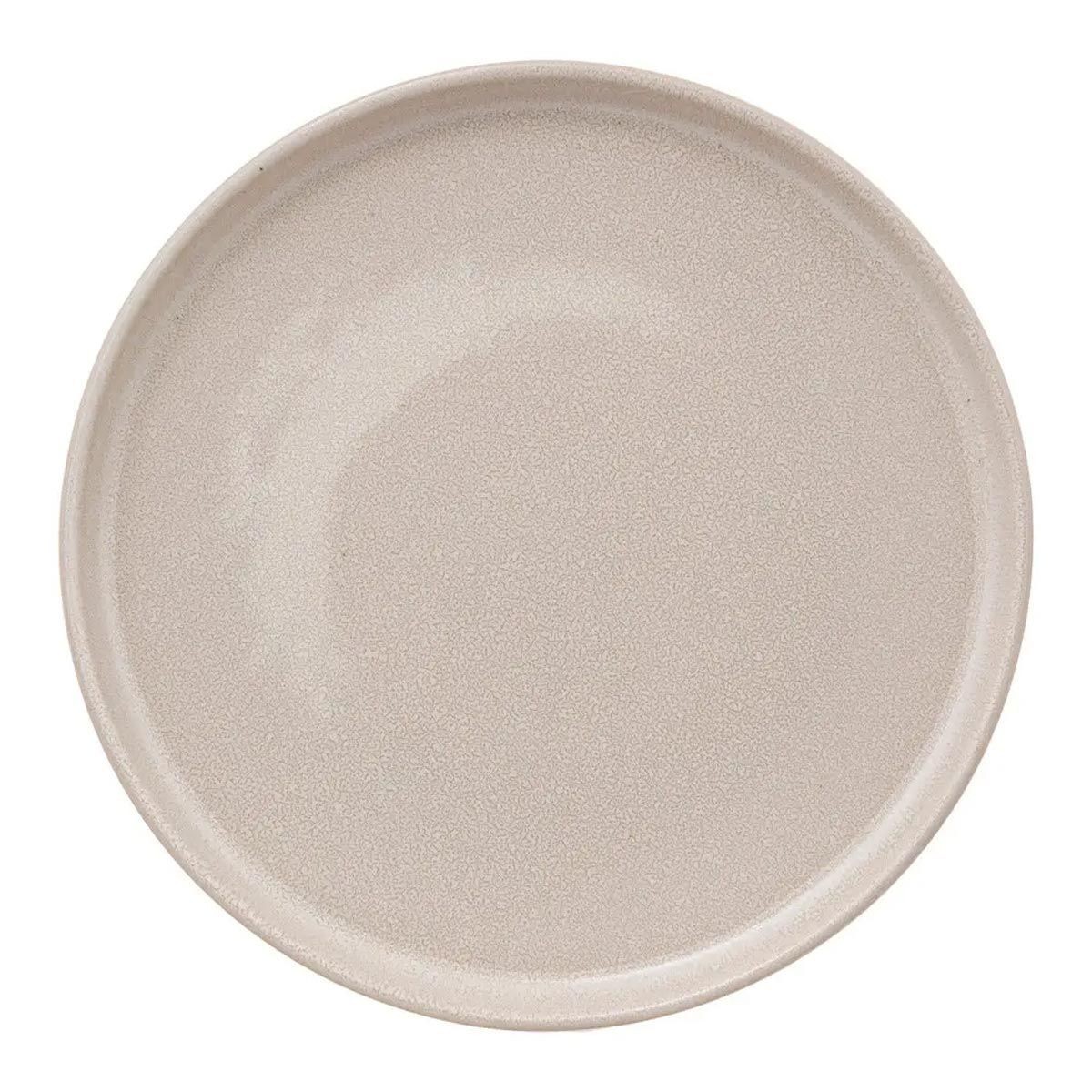 Assiettes à dessert beige 21cm Terre Inconnue en grès véritable pour table bohème lot de 6
