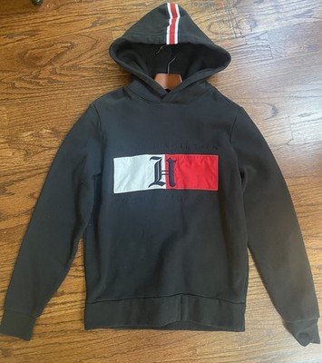 Lewis Hamilton, Tommy Hilfiger Hoodie Mens Small Flag Logo Black Pullover 2018