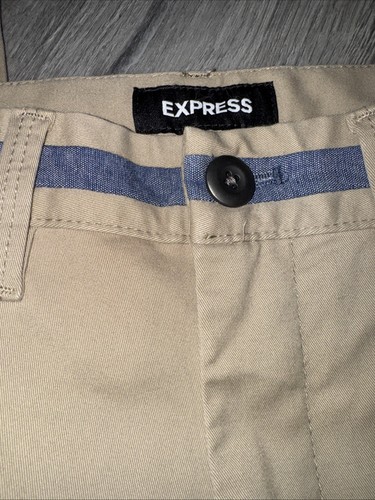 Express Hyper Stretch Athletic Slim Brown Khaki Pants Mens Size Actual 32x30 - Picture 6 of 6