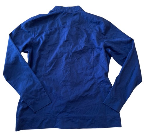Healing Hands Zip Front Scrub Jacket Women’s Medium Navy Blue Workwear Full Zip - Picture 2 of 7