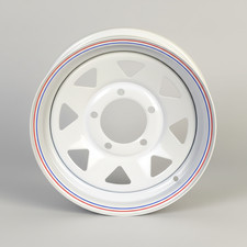 15 X 5 Trailer Wheel 5 On 5.5 Bolt Pattern White Steel Spoke
