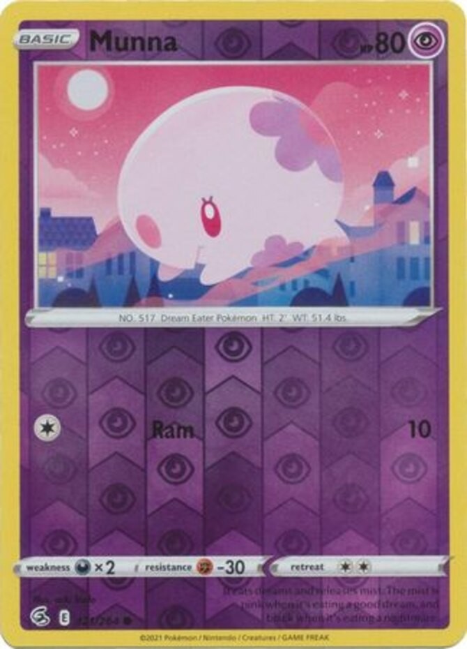 Munna - 121/264 - Common - Reverse Holo (Near Mint) Fusion Strike - Psychic Poké
