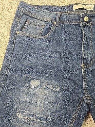 Refinery Republic Shorts Mens 36 Blue Denim Distressed Casual Comfort Walk Hike - Picture 2 of 13