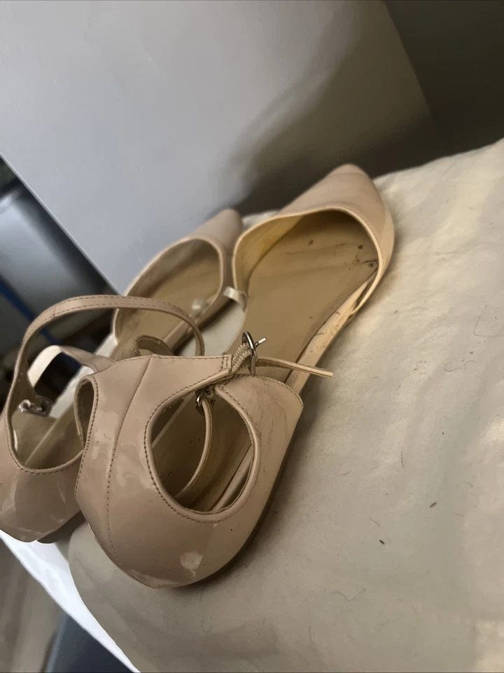 Talla 8 Para Mujer Sin Marca Rosa Claro Stilletto Planos Cubriendo Dedos con Correa para el Tobillo Foto 3 de 4