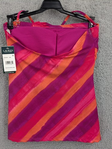 Ralph Lauren, Women’s Blue Tankini Top, Pink, Size 6, New - Picture 6 of 9