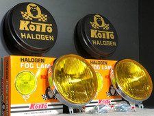 Koito 161 Halogen Driving Lamps Yellow Round Pair Blackgold Covers New Japan