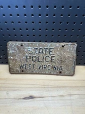 Vintage 1960’s West Virginia State Police License Plate Trooper Poor Condition 