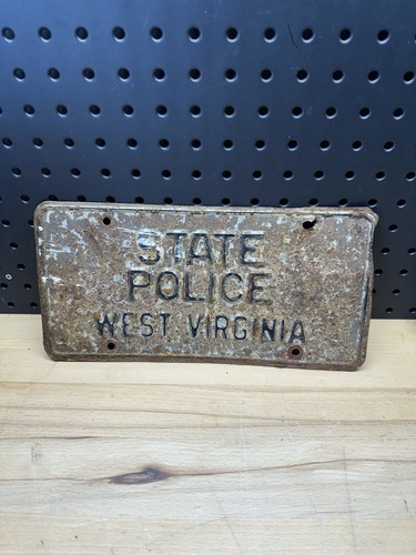 Vintage 1960’s West Virginia State Police License Plate Trooper Poor Condition 
