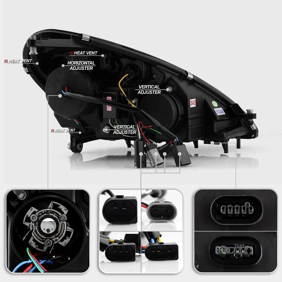 Par de faros proyectores LED HID DRL para Mercedes-Benz Clase SLK R171 2005-2011 Foto 2 de 4