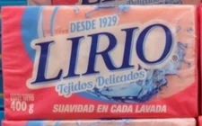 LIRIO LAUNDRY SOAP BAR ( JABON DE LAVANDERIA TEJIDOS DELICADOS ) 400g -FREE SHIP
