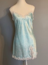 VICTORIA'S SECRET CHEMISE NIGHTGOWN SIZE: S/P LIGHT BLUE SILKY SOFT ADJ. STRAPS