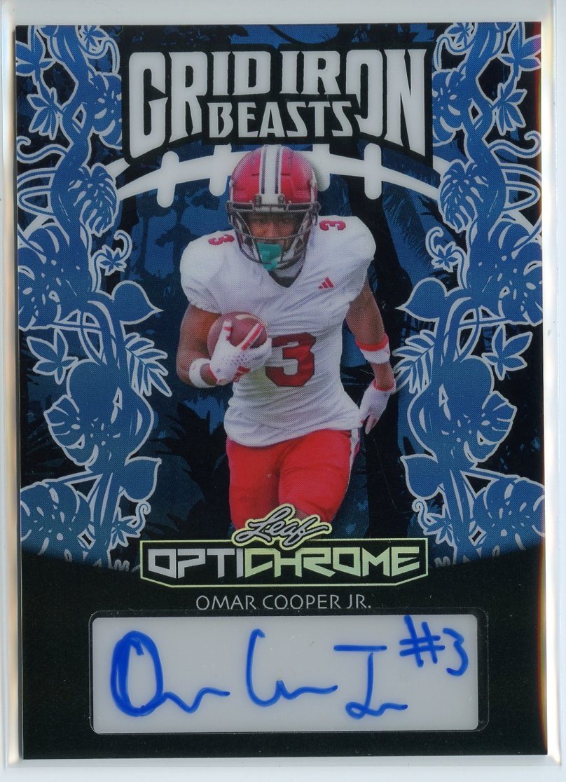 2024 Leaf Eclectic OMAR COOPER Jr. Optichrome Gridiron Beasts Blue Auto RC #2/8
