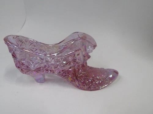 Fenton  Pink Dusty Rose Glass Boot Shoe Slipper