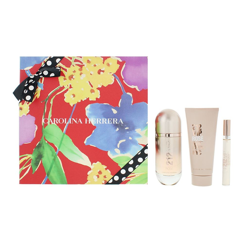 Carolina Herrera 212 Vip Rose Eau De Parfum Gift Set 80Ml Eau De Parfum + 10Ml Eau De Parfum + 100Ml Body Lotion - Image 4