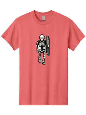 Skeleton-Warrior Mens Graphic Tee, 100% Cotton, Casual Summer Wear