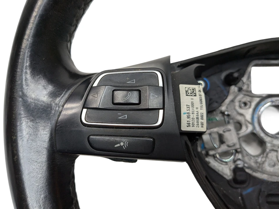 Volante Volkswagen Passat 10-15 OEM con conjunto de interruptor de crucero negro Foto 2 de 4