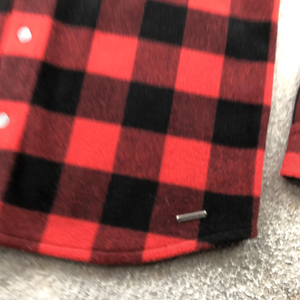 Camisa Chaqueta Smartwool Para Hombre Mediana Roja Negra Búfalo A Cuadros Lana A Presión SM00122 Foto 3 de 4