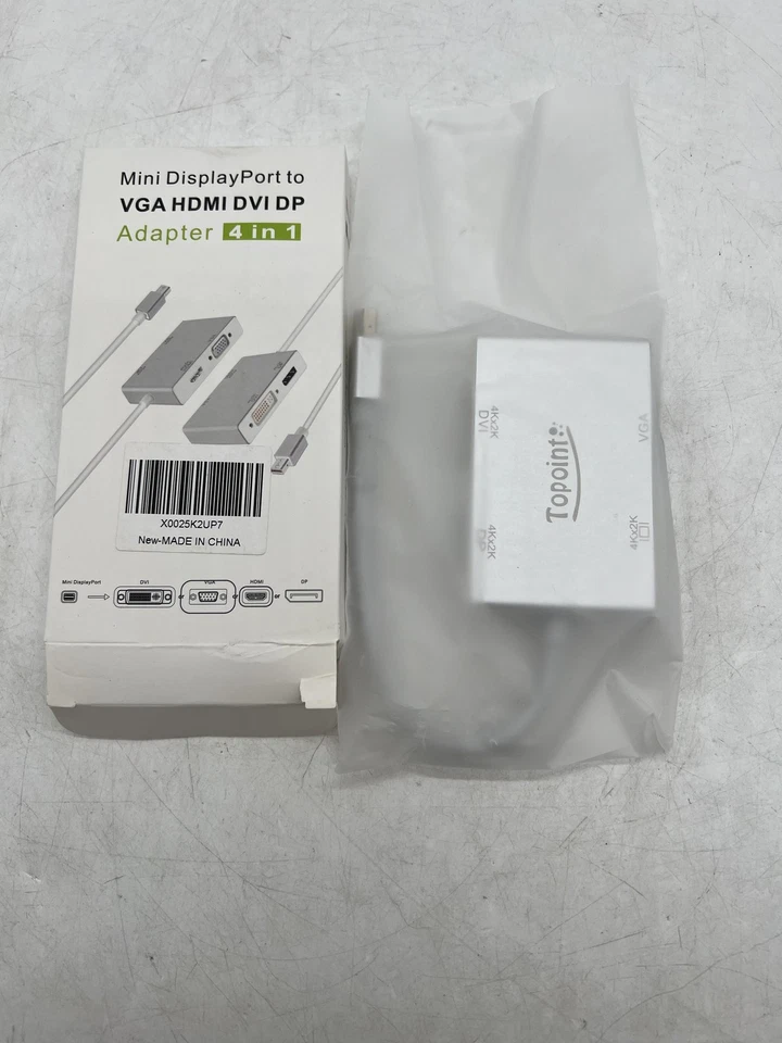 NEW Topoint Mini Display Port to VGA HDMI DVI DP 4 in 1 Adapter Free Shipping - Image 3 of 4