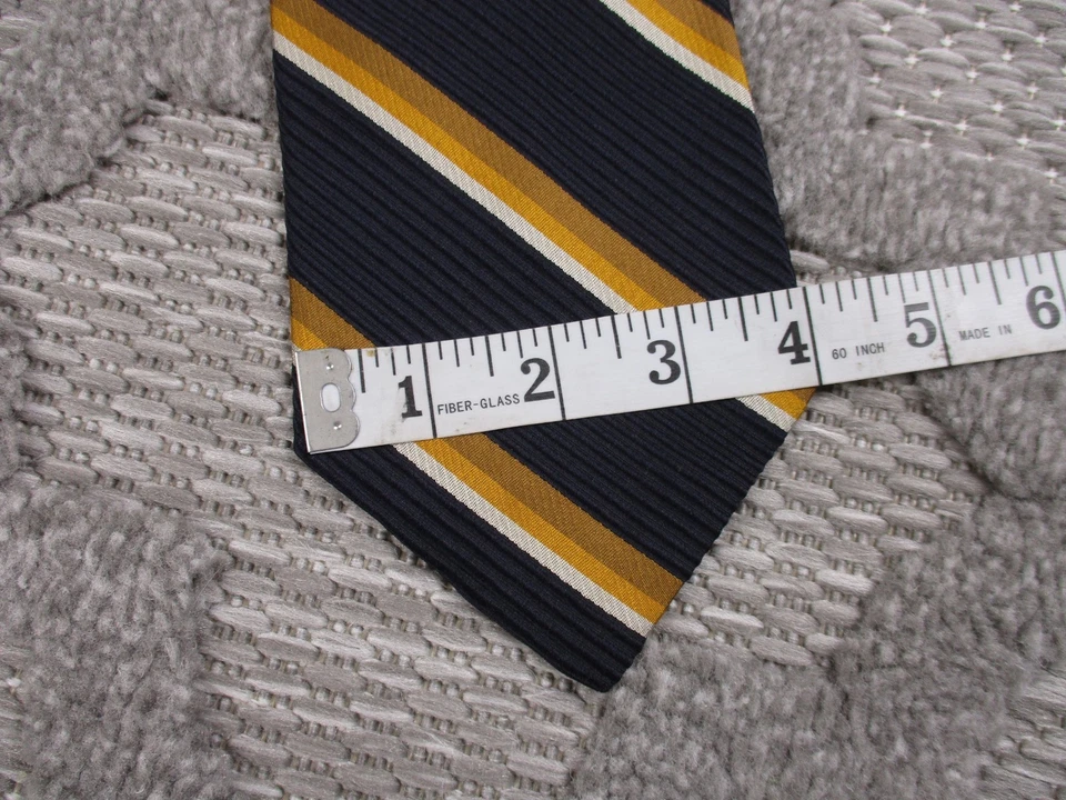 Corbata vintage A Sulka & Company para hombre azul/naranja estampado diagonal a rayas seda Foto 3 de 4
