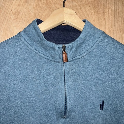 JOHNNIE-O WEST COAST PREP QUARTER ZIP LOGO DESIGNER LIGHTWEIGHT SWEATER MEDIUM - Picture 2 of 9