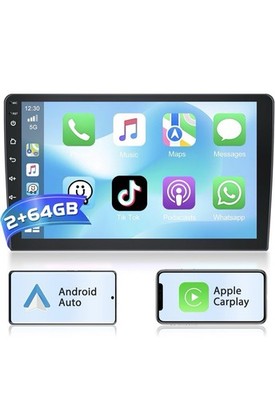 9'' Android 15 Autoradio 2+64GB CarPlay Android Auto GPS Navi RDS Bluetooth WIFI