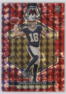 2024 Panini Mosaic Rookies Red Camo Mosaic Prizm Spencer Rattler #393 Rookie RC