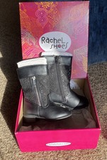 Rachel Shoes Girls Size 6 Black Sparkly Boots New In Box