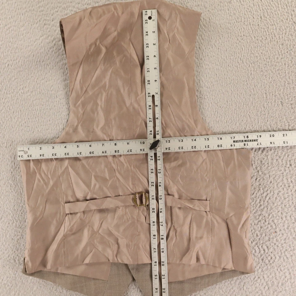 Birdseye жилет S 38R коричневый желтовато-коричневый 100% шерсти камвольный жилет официальный - Изображение 3 из 4